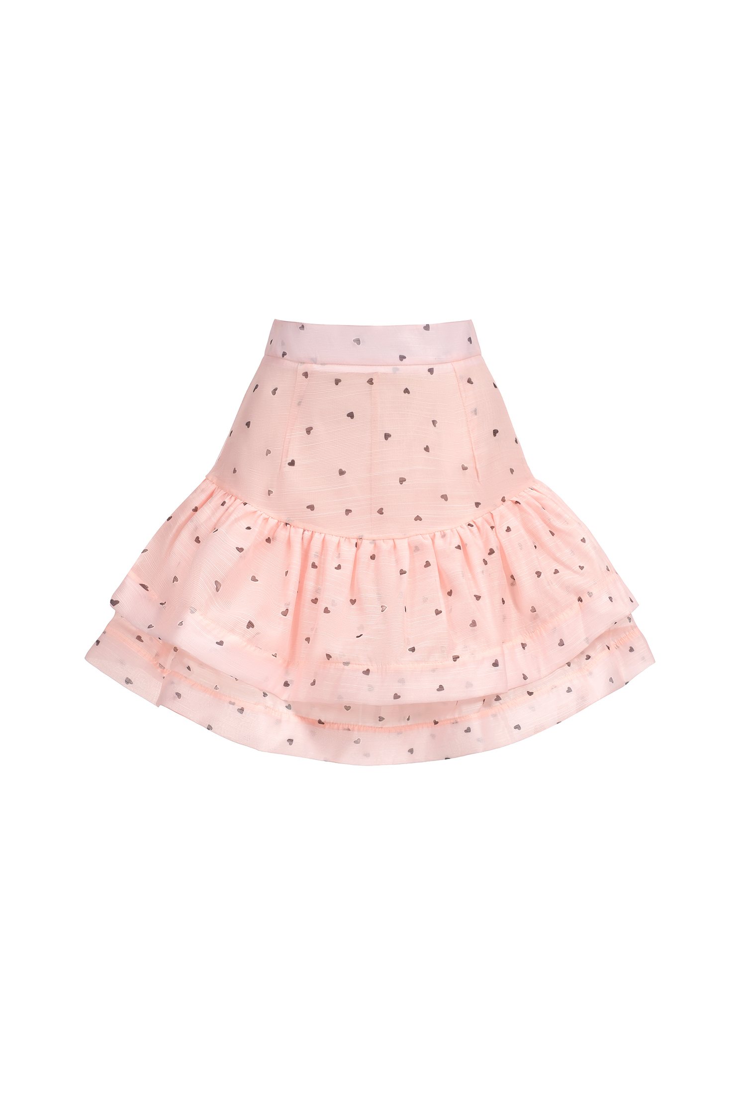 Sahara Rufflede Dot Printed Bowknot Top And Skirt Two-Piece Set