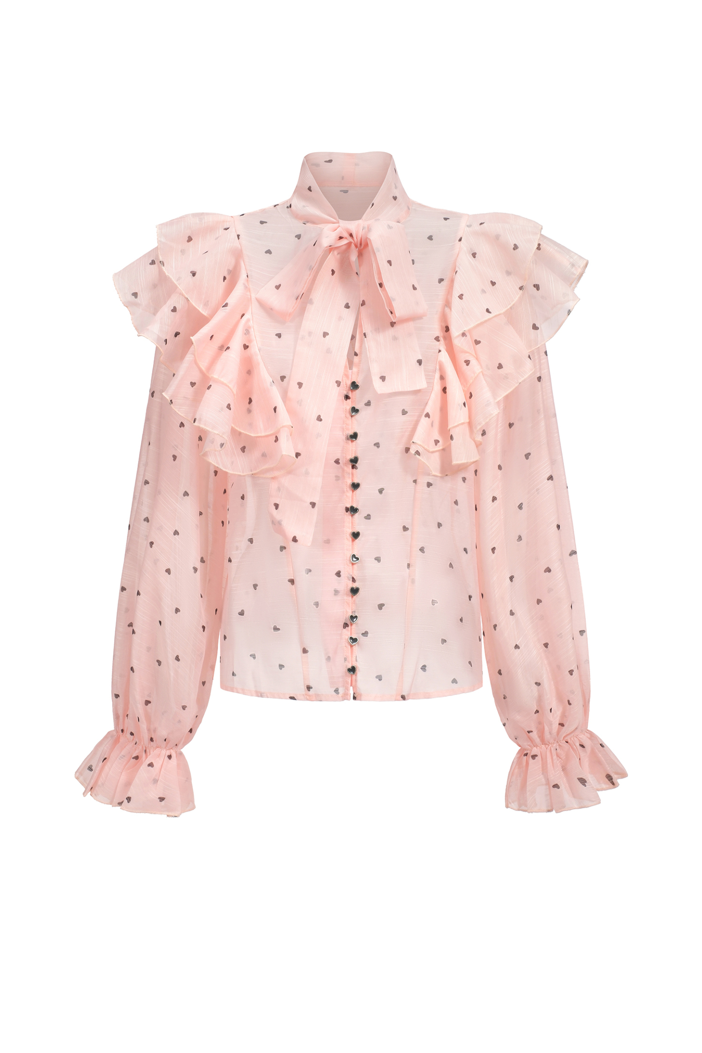 Sahara Rufflede Dot Printed Bowknot Top And Skirt Two-Piece Set