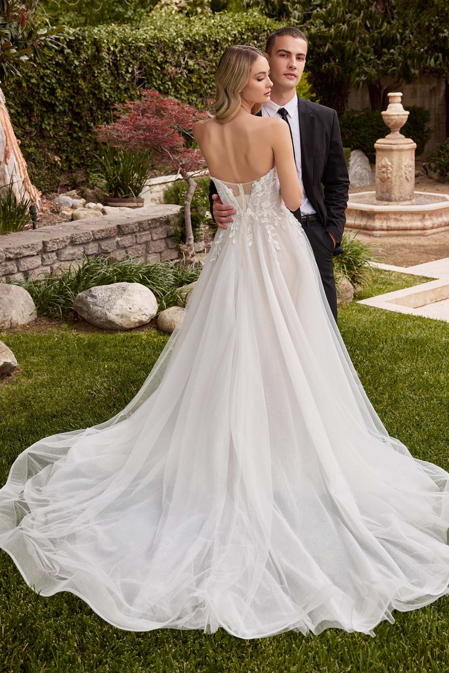 Elegance A-Line Strapless Sweetheart Tulle Bridal Gown #CD859W