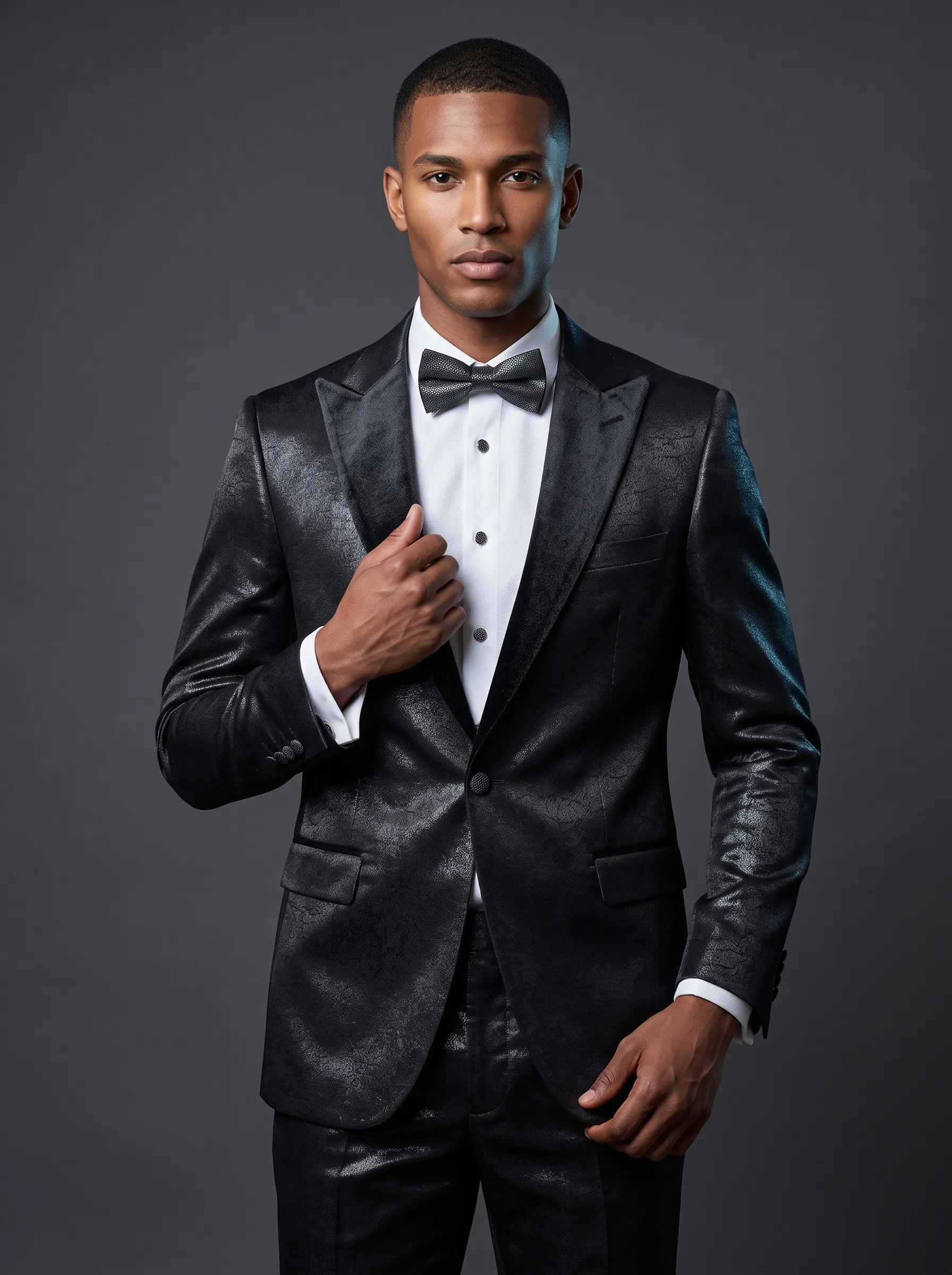 [Copy]Opulent White & Silver Baroque Jacquard Suit | Men's Double-Breasted Peak Lapel 2-Piece Formal Prom Tuxedo