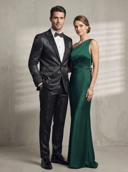 [Copy]Opulent White & Silver Baroque Jacquard Suit | Men's Double-Breasted Peak Lapel 2-Piece Formal Prom Tuxedo