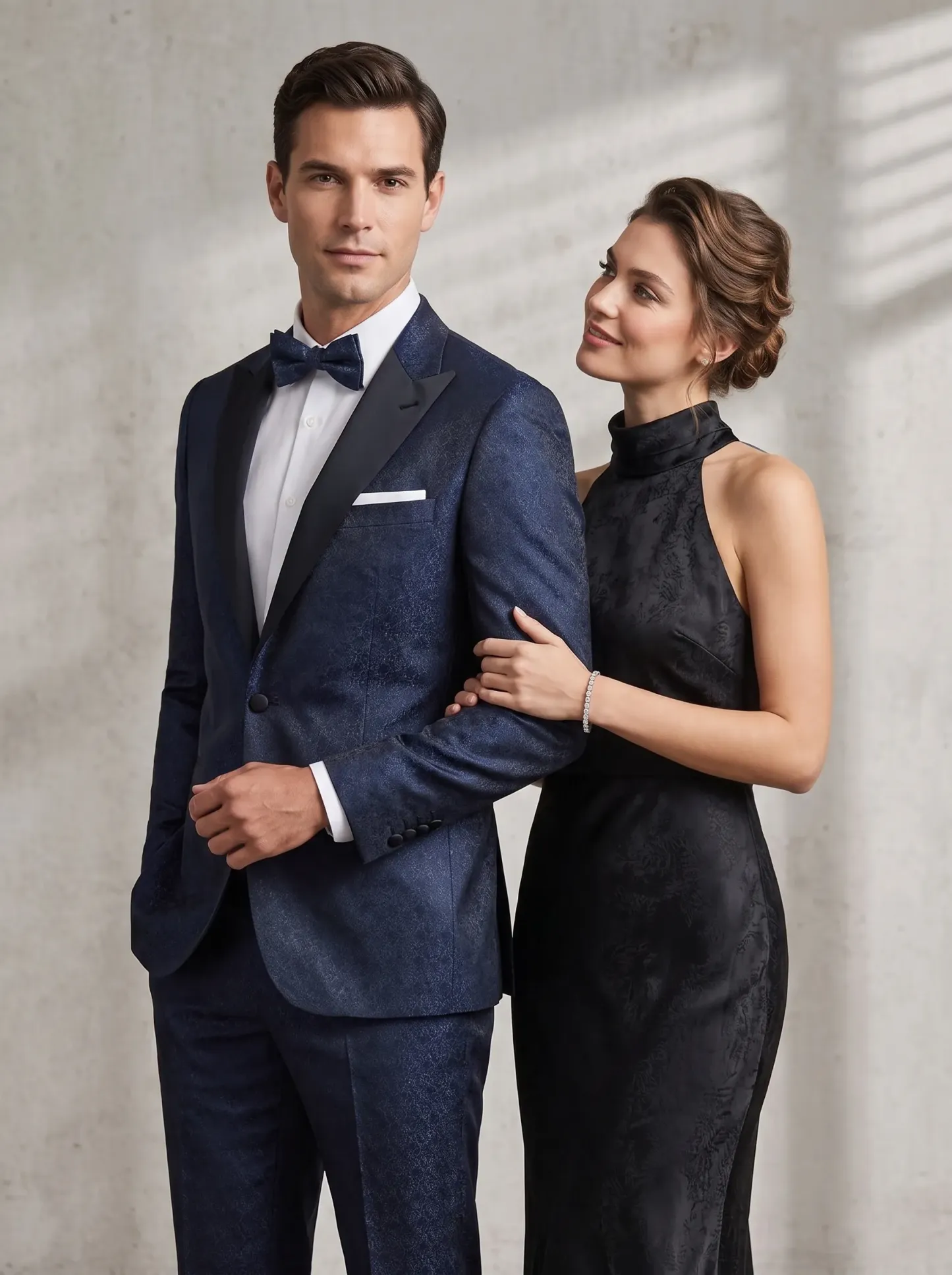 [Copy]Opulent Ivory & Gold Damask Tuxedo | Men's Slim Fit Contrast Peak Lapel 2-Piece Formal Prom Suit