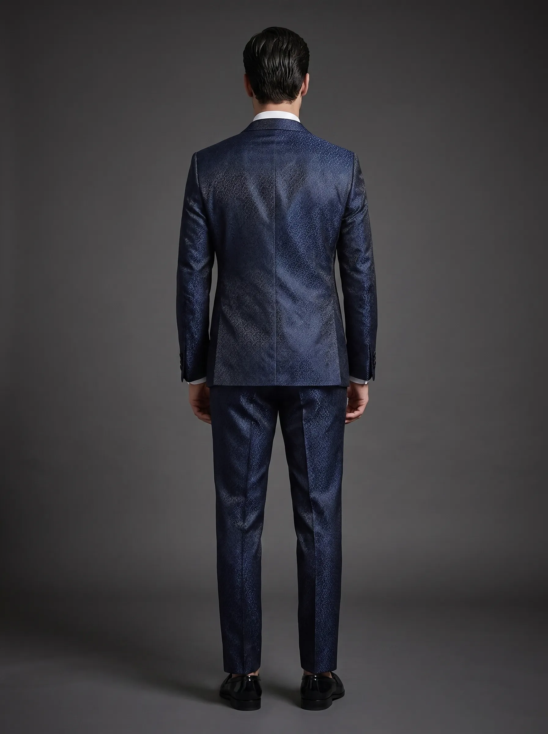 [Copy]Opulent Ivory & Gold Damask Tuxedo | Men's Slim Fit Contrast Peak Lapel 2-Piece Formal Prom Suit