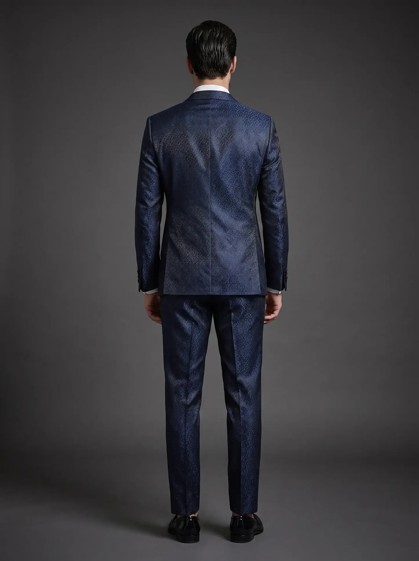 [Copy]Opulent Ivory & Gold Damask Tuxedo | Men's Slim Fit Contrast Peak Lapel 2-Piece Formal Prom Suit