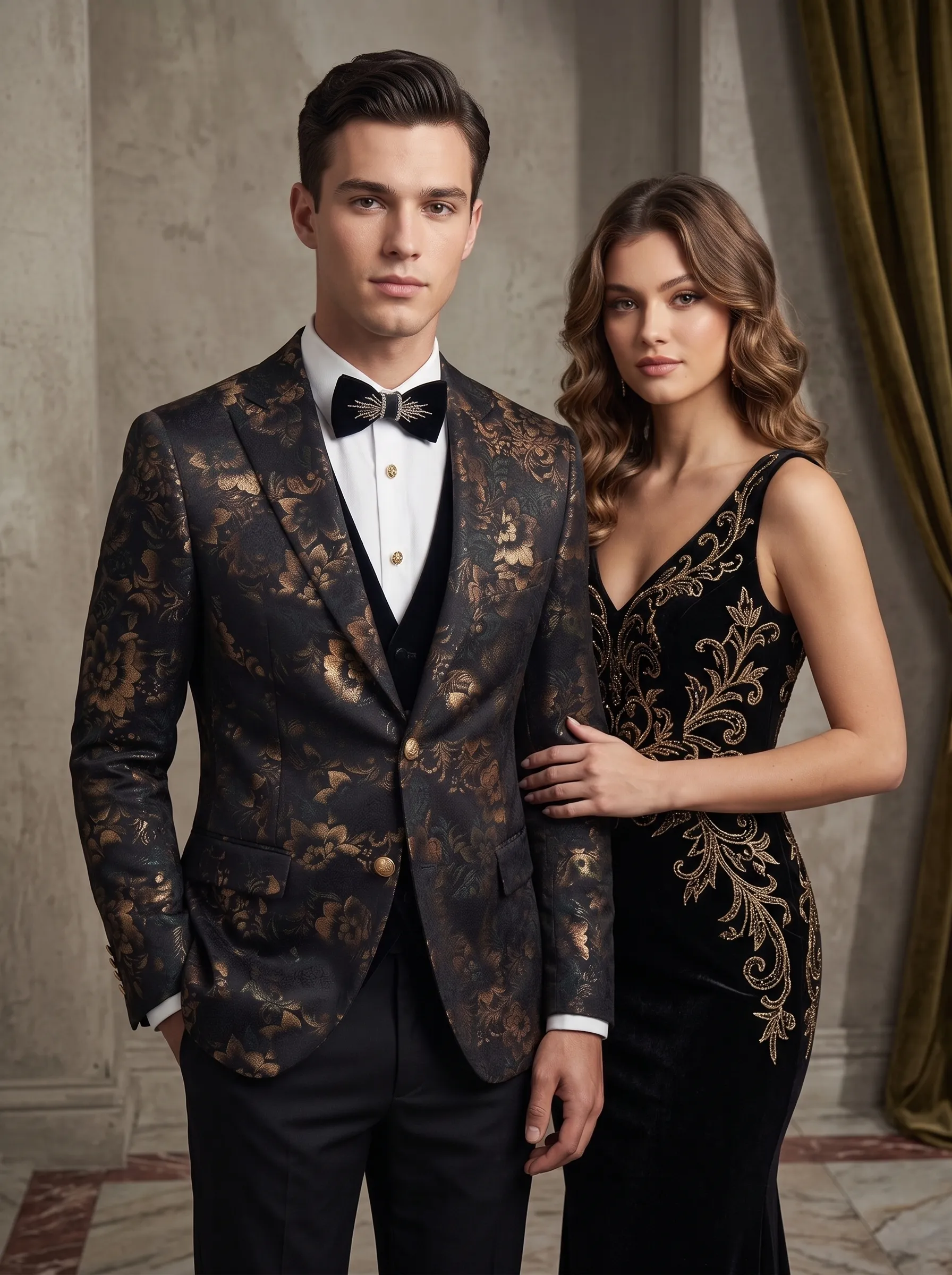 [Copy]Dapper Camel Brown Tuxedo | Men's Slim Fit Contrast Black Peak Lapel 2-Piece Formal Prom Suit