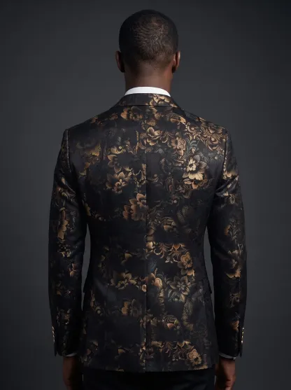 [Copy]Dapper Camel Brown Tuxedo | Men's Slim Fit Contrast Black Peak Lapel 2-Piece Formal Prom Suit