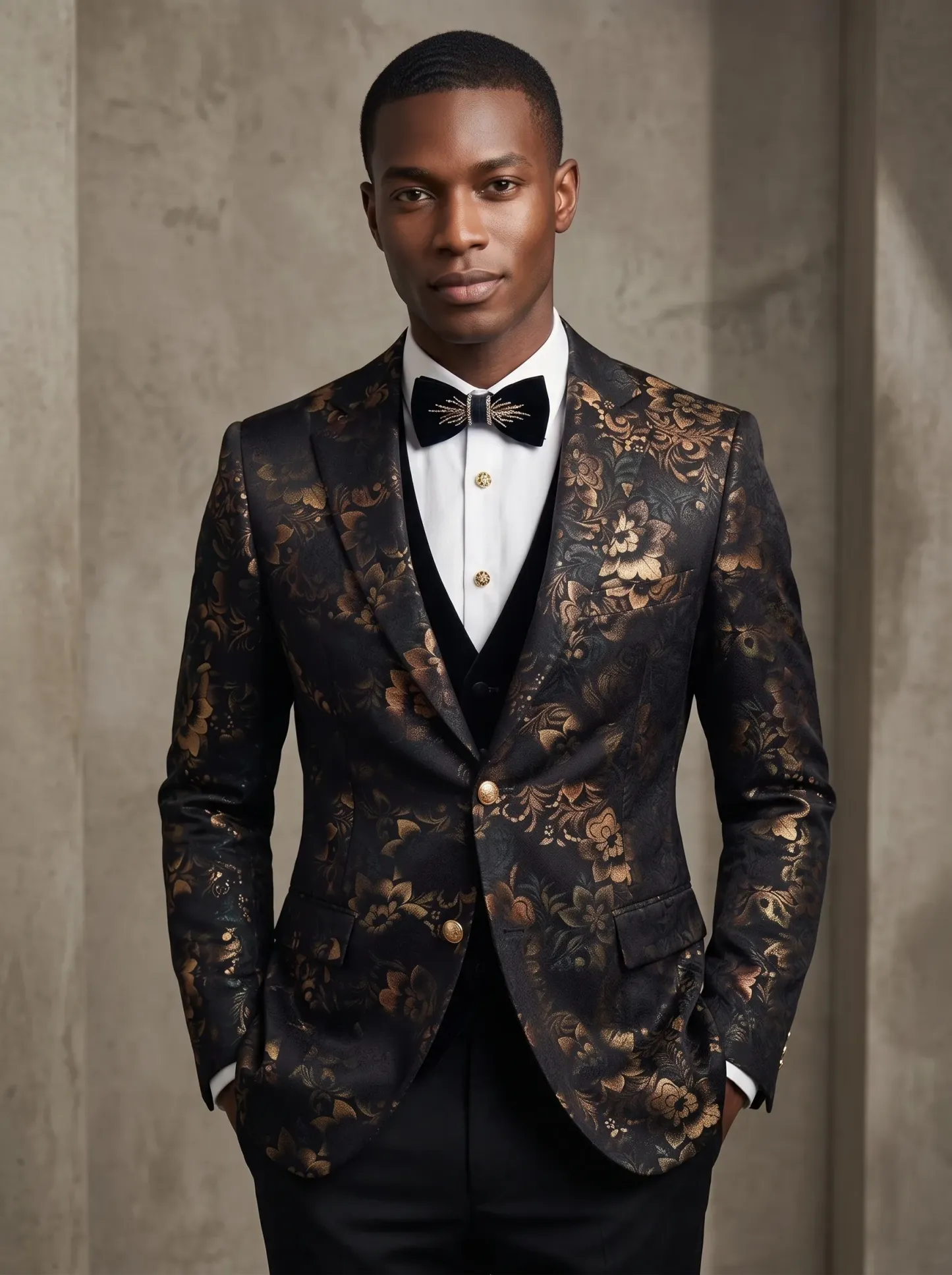 [Copy]Dapper Camel Brown Tuxedo | Men's Slim Fit Contrast Black Peak Lapel 2-Piece Formal Prom Suit