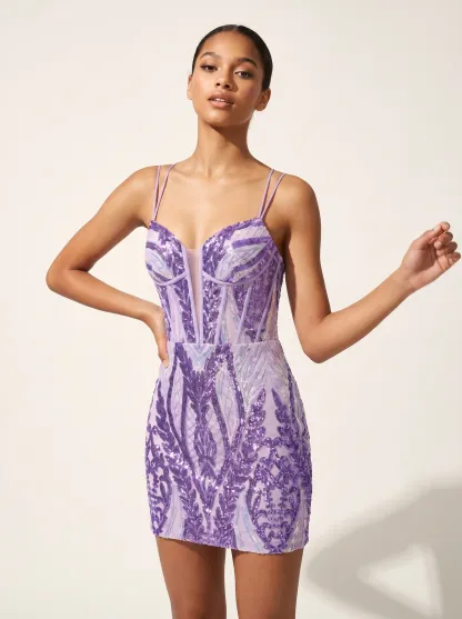 Sparkly Aqua Blue Bodycon Sequin Mini Dress | Short Tight Homecoming Gown