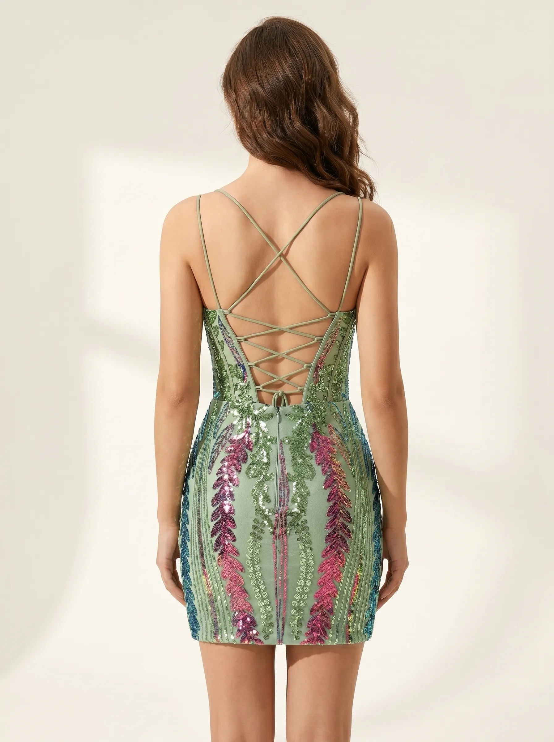 Sparkly Aqua Blue Bodycon Sequin Mini Dress | Short Tight Homecoming Gown