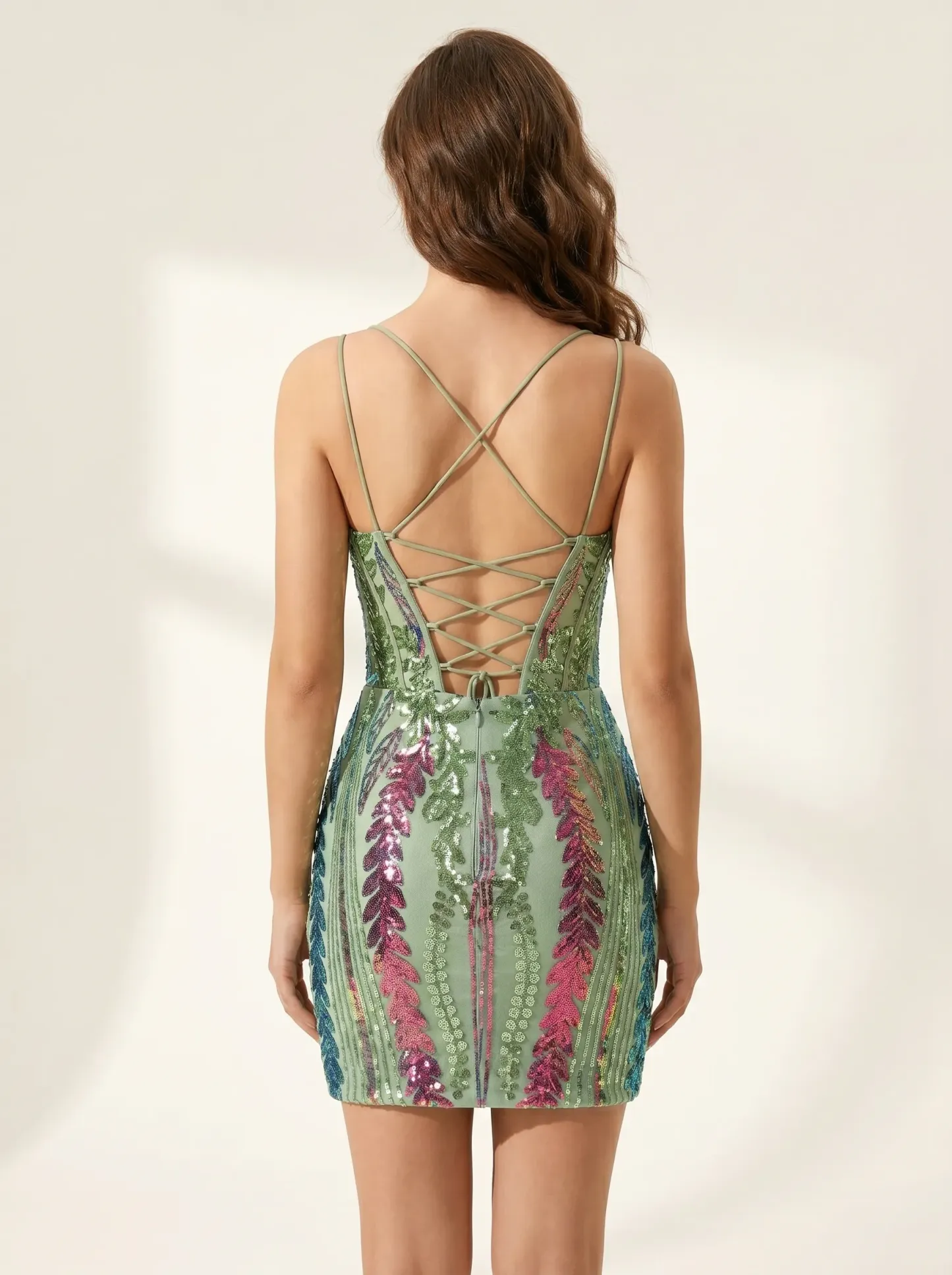Sparkly Aqua Blue Bodycon Sequin Mini Dress | Short Tight Homecoming Gown