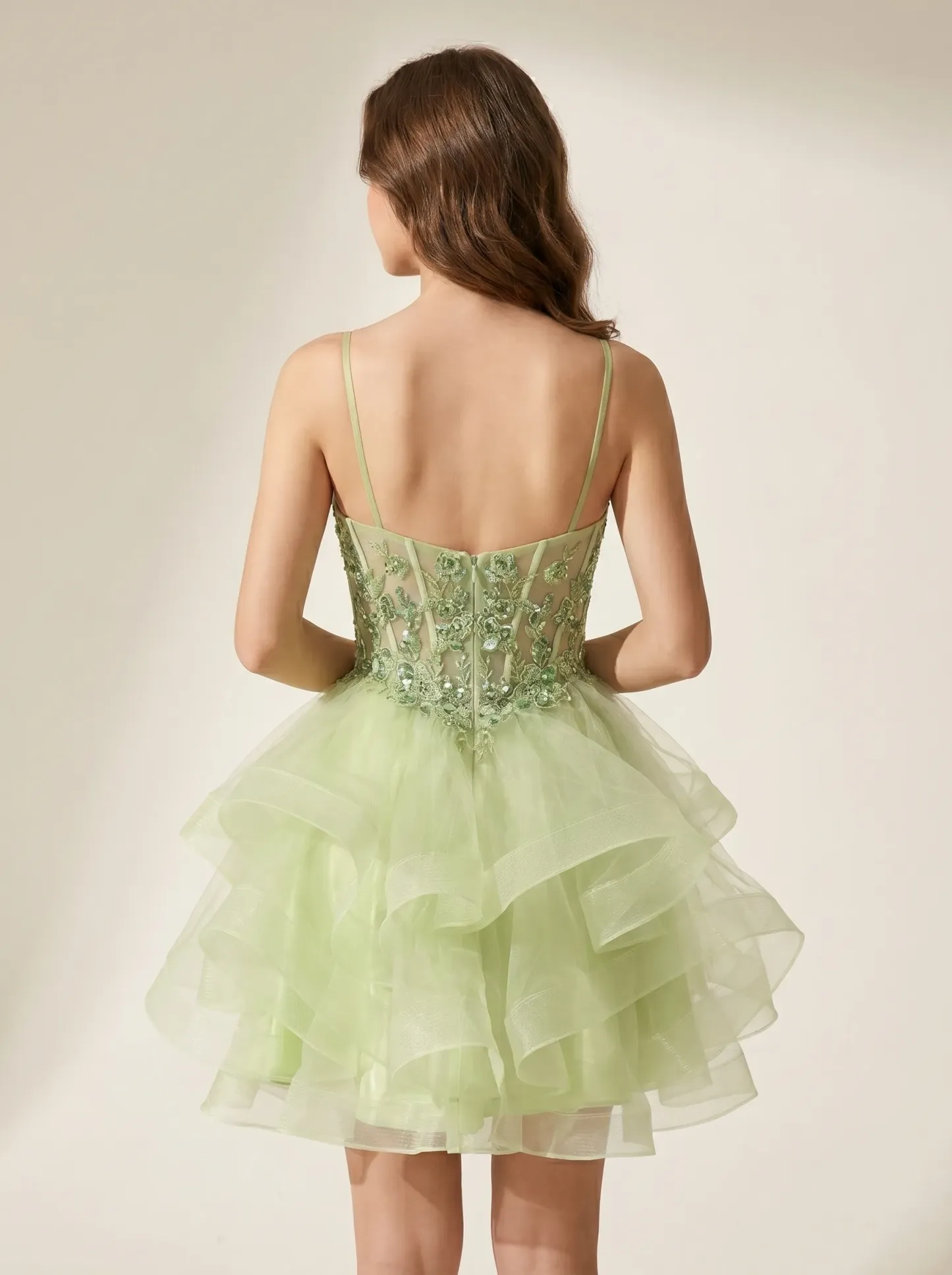 Light Green A-Line Strapless Short Homecoming Dress | Mini Corset Party Gown