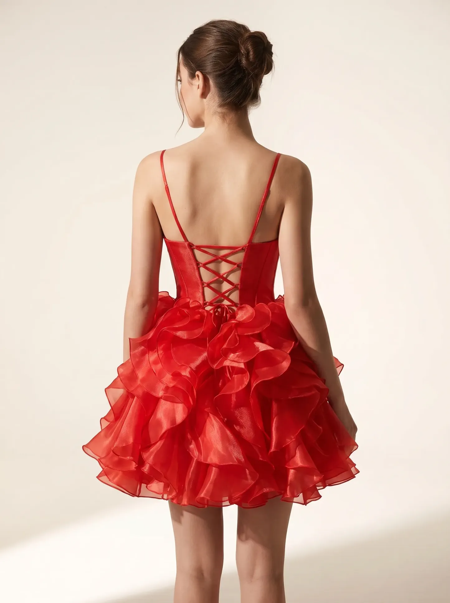 Red A-Line Corset Short Homecoming Dress | Mini Flare Party Gown