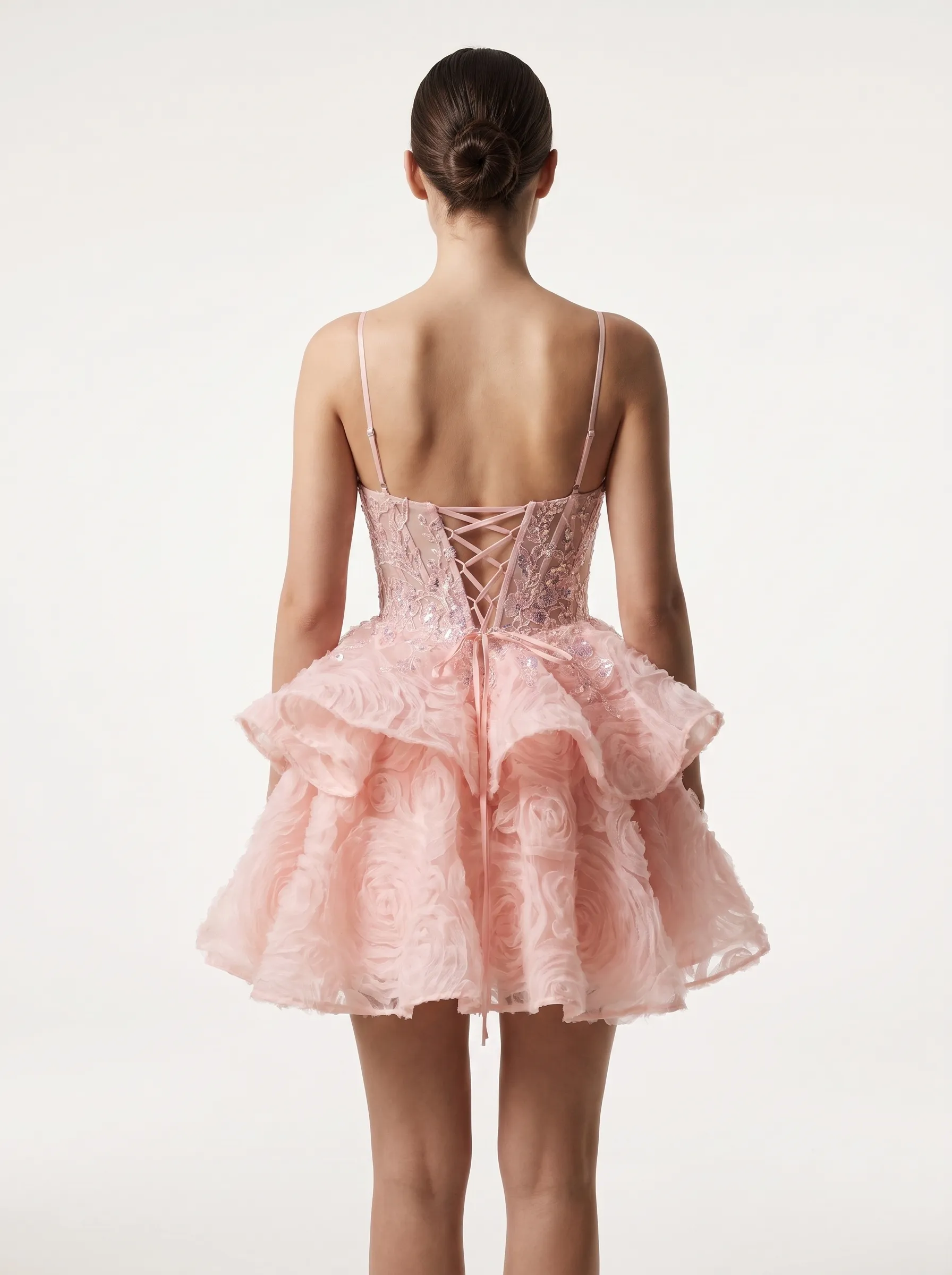 [Copy]Breathtaking Deep Sweetheart Aqua Dress | Homecoming Oversized 3D Rose Mini Gown