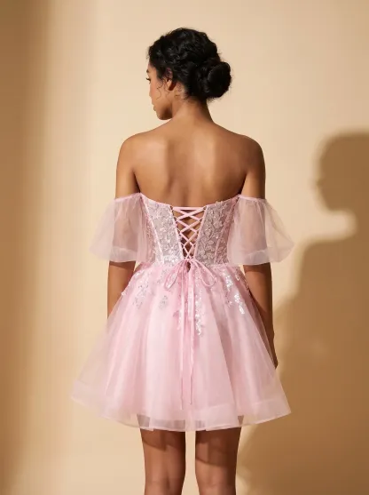 [Copy]Radiant Spaghetti Straps Yellow Dress | Homecoming Tiered Ruffle Corset Mini Gown