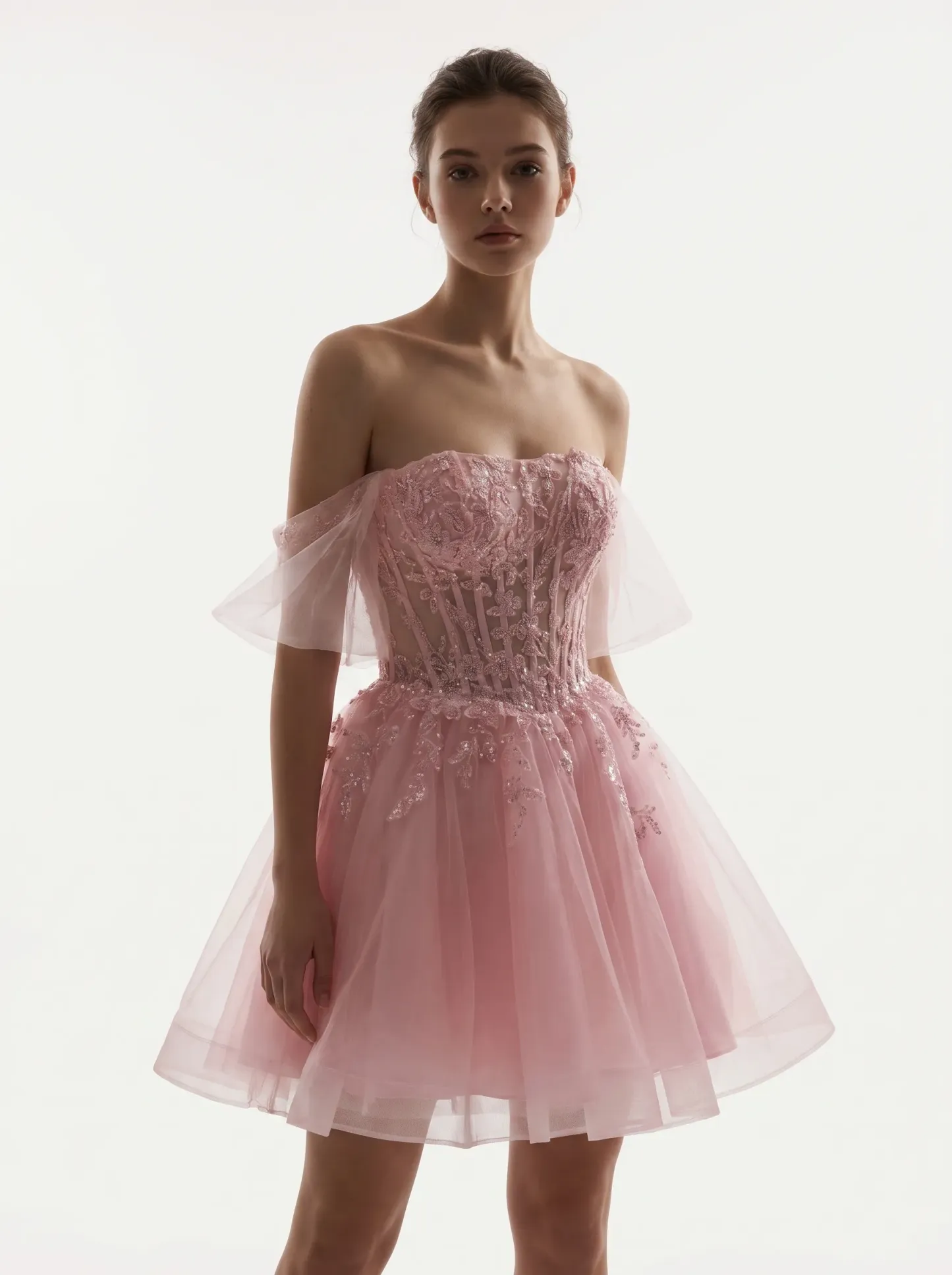 [Copy]Radiant Spaghetti Straps Yellow Dress | Homecoming Tiered Ruffle Corset Mini Gown