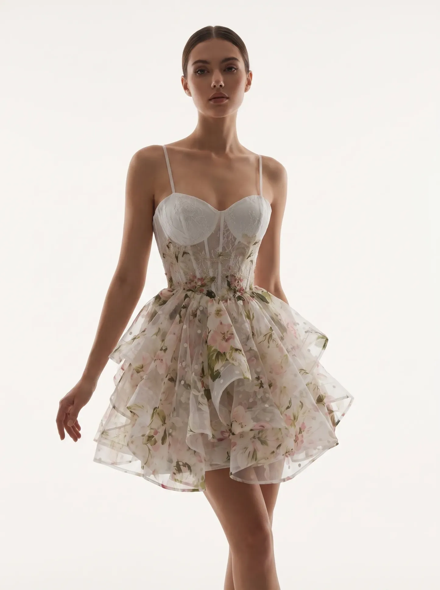 [Copy]Stunning Spaghetti Straps Emerald Green Dress | Homecoming Shimmer Tulle Corset Mini Gown