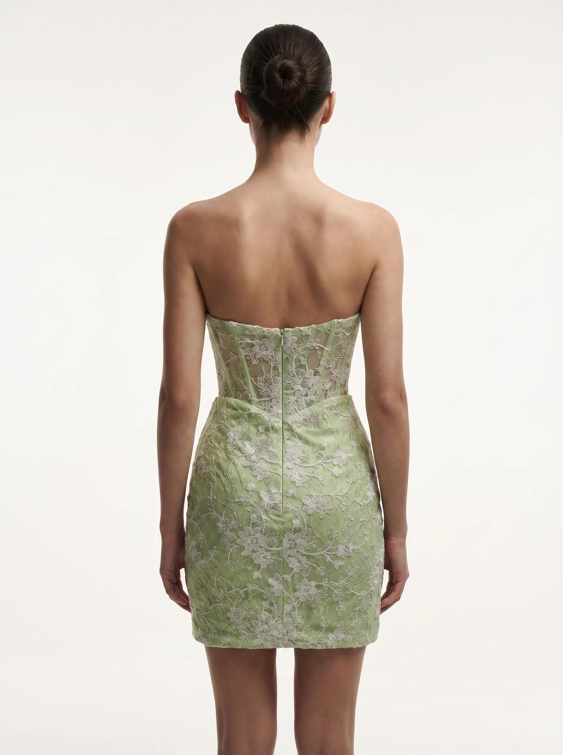 [Copy]Gorgeous Spaghetti Straps Floral White Dress | Homecoming Tiered Organza Corset Mini Gown