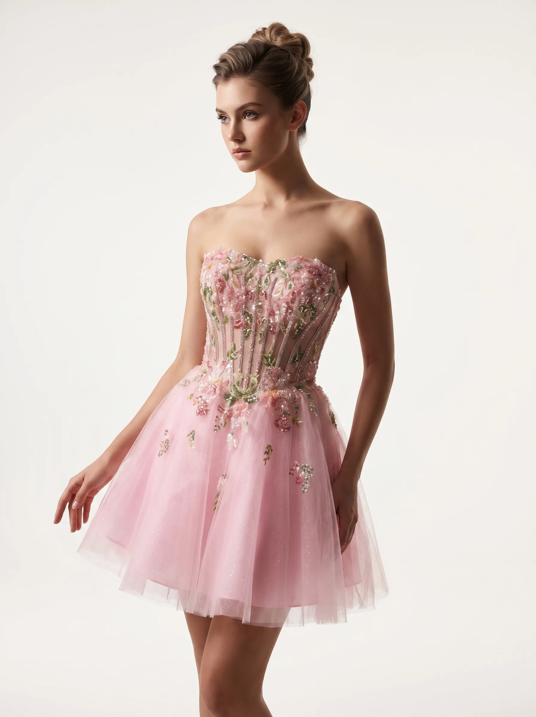 [Copy]Gorgeous Spaghetti Straps Light Blue Dress | Homecoming Tiered Ruffle Corset Mini Gown