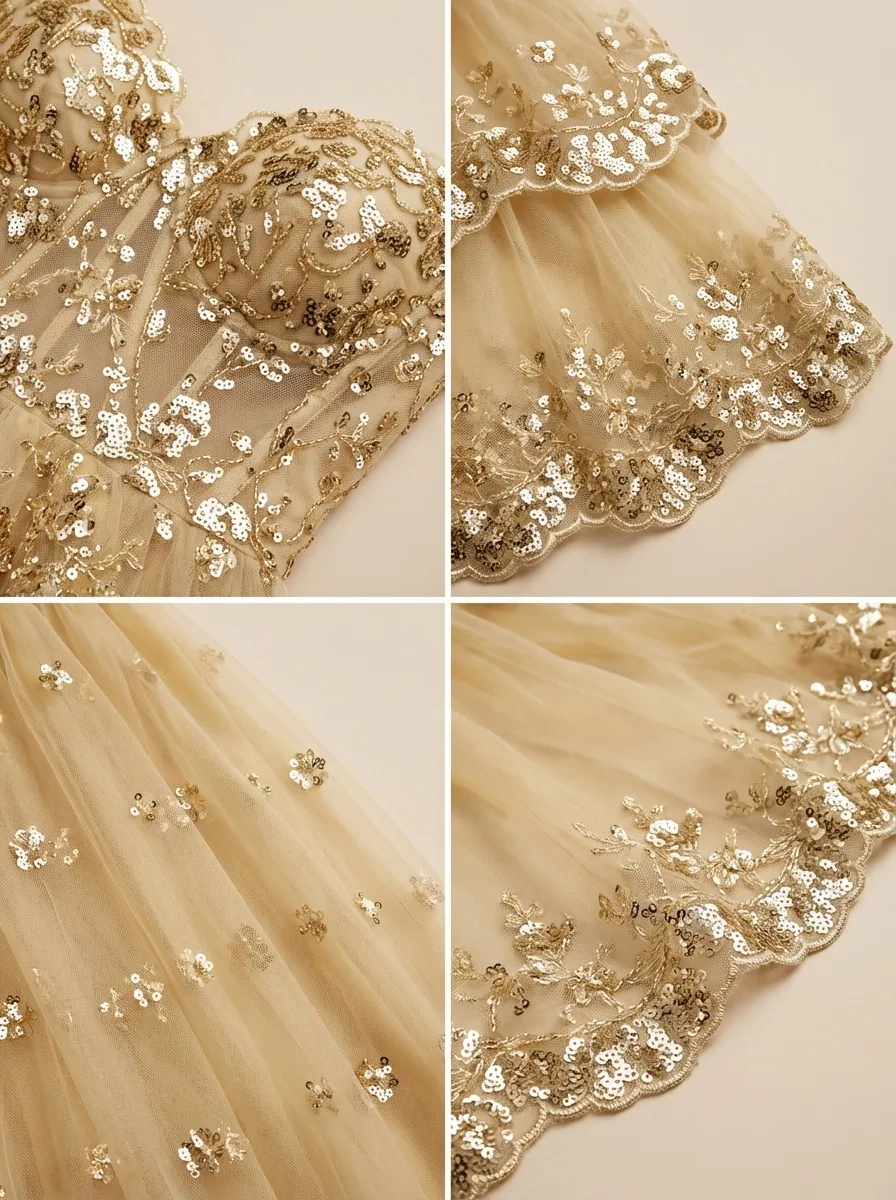 Black Sequin Tiered Prom Dress | Off-the-Shoulder Corset Gown with Slit
