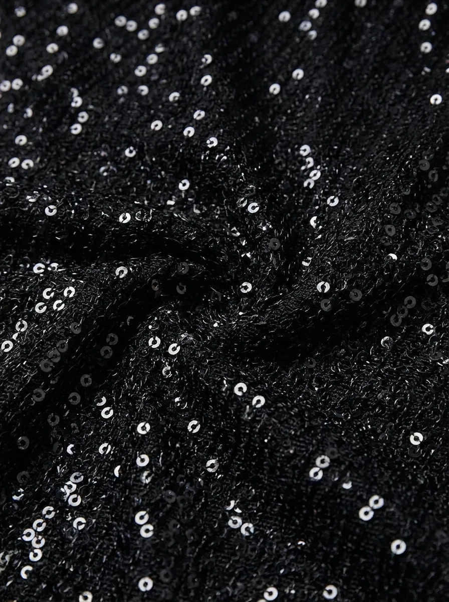 Black Sequin Mermaid Prom Dress | Sparkly Long Evening Gown with Slit