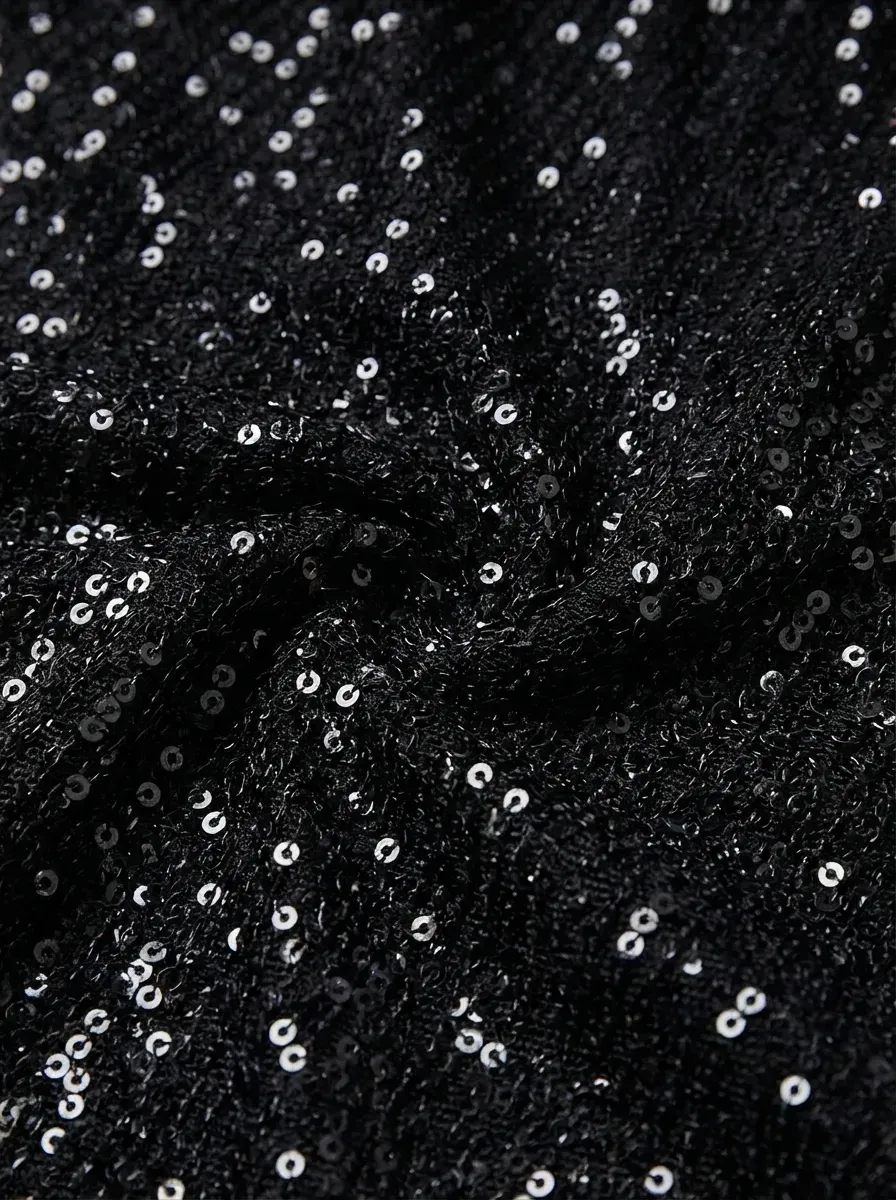 Black Sequin Mermaid Prom Dress | Sparkly Long Evening Gown with Slit
