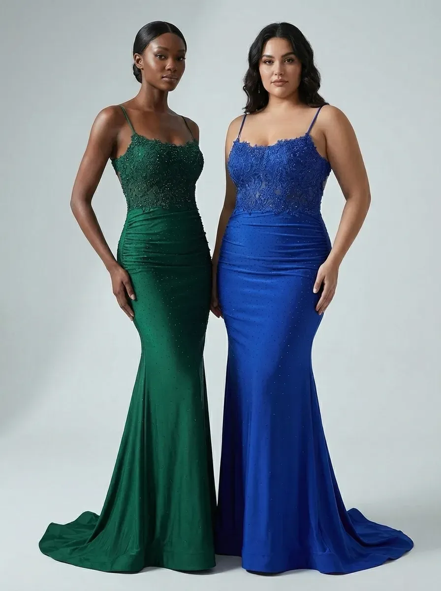 Dark Red Halter Mermaid Prom Dress | High Quality Gown with Appliques