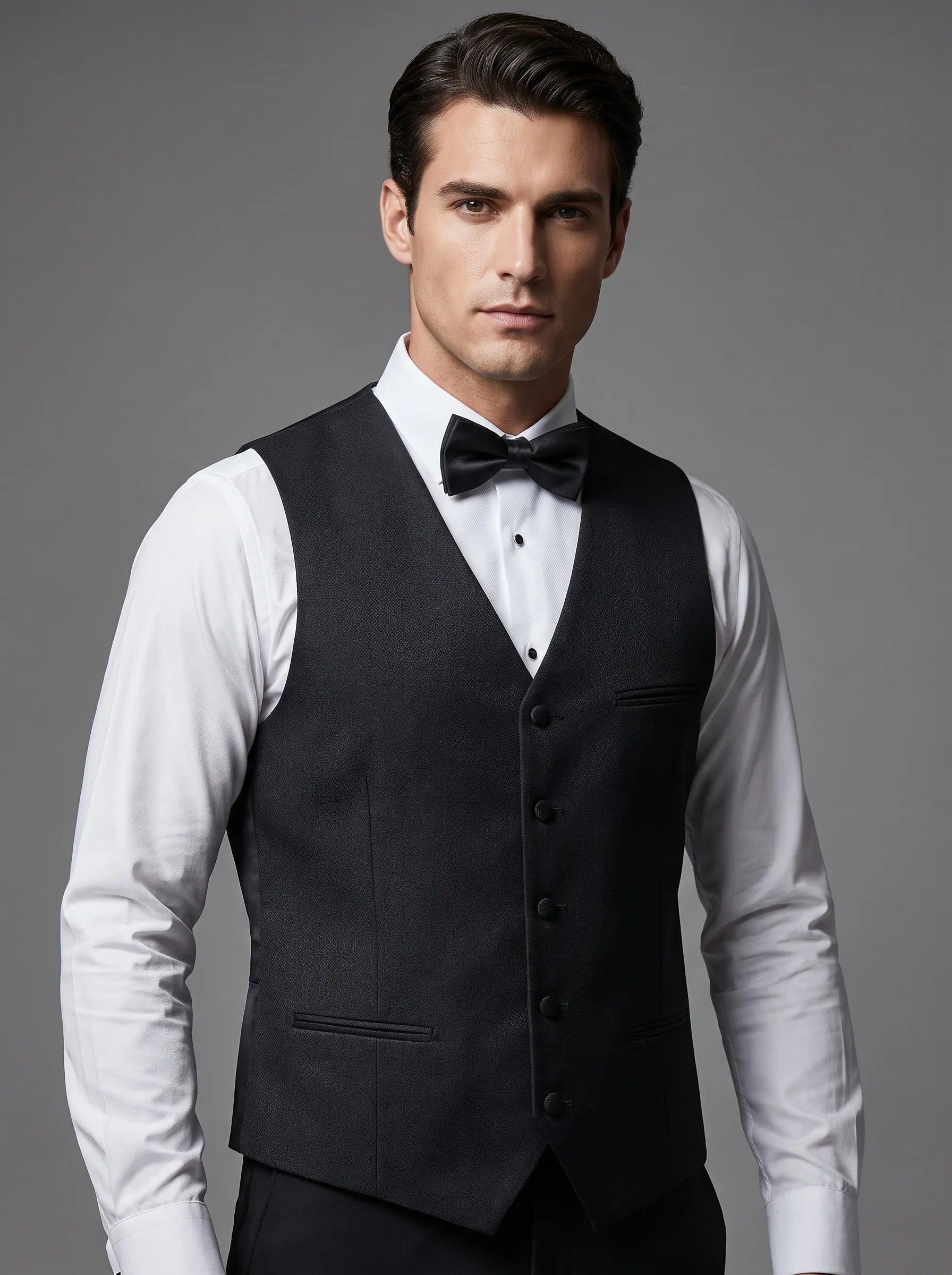Men's Black 3-Piece Peak Lapel Tuxedo Suit | One-Button Slim Fit Prom Suit
