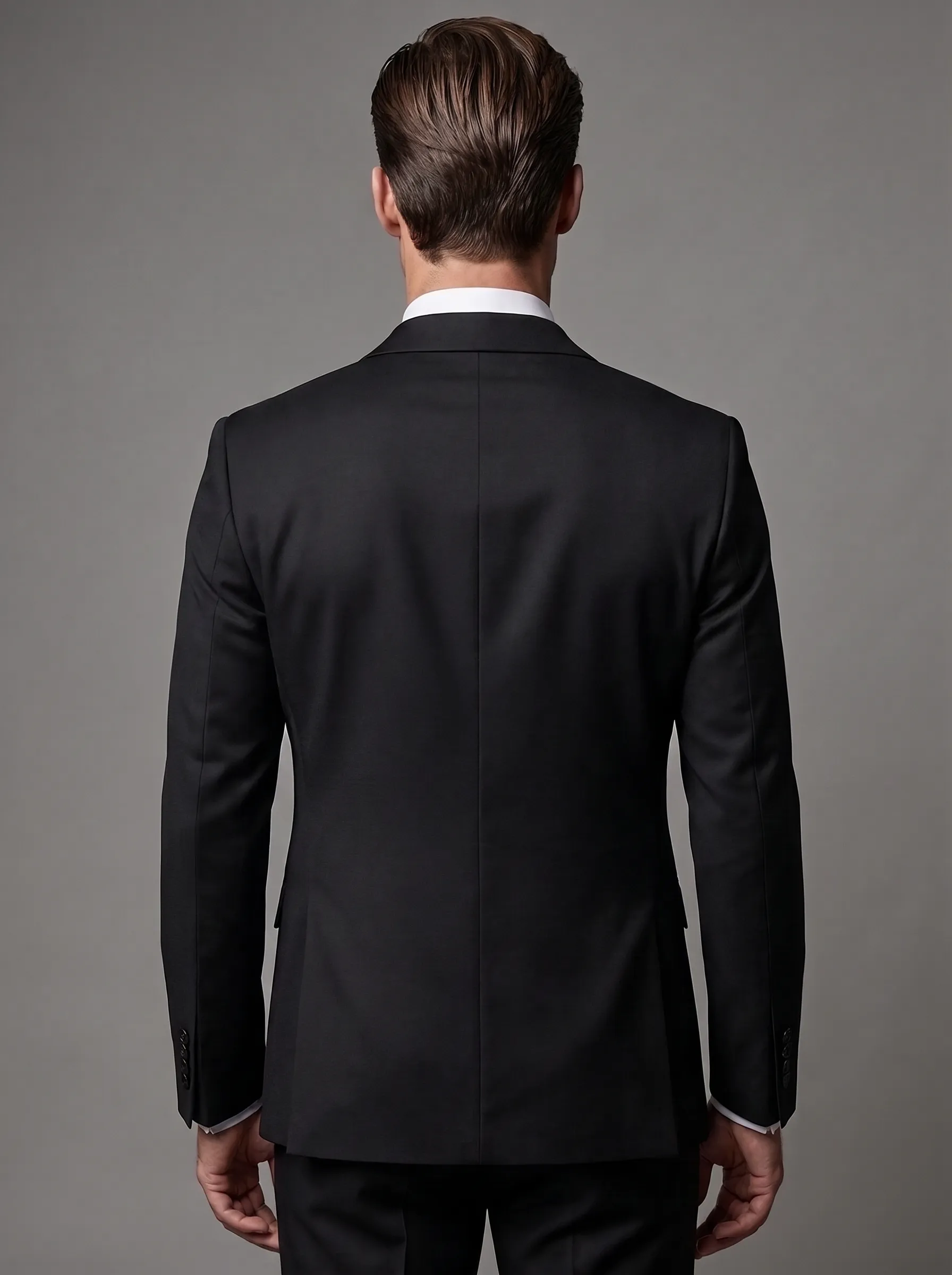 Men's Black 3-Piece Peak Lapel Tuxedo Suit | One-Button Slim Fit Prom Suit