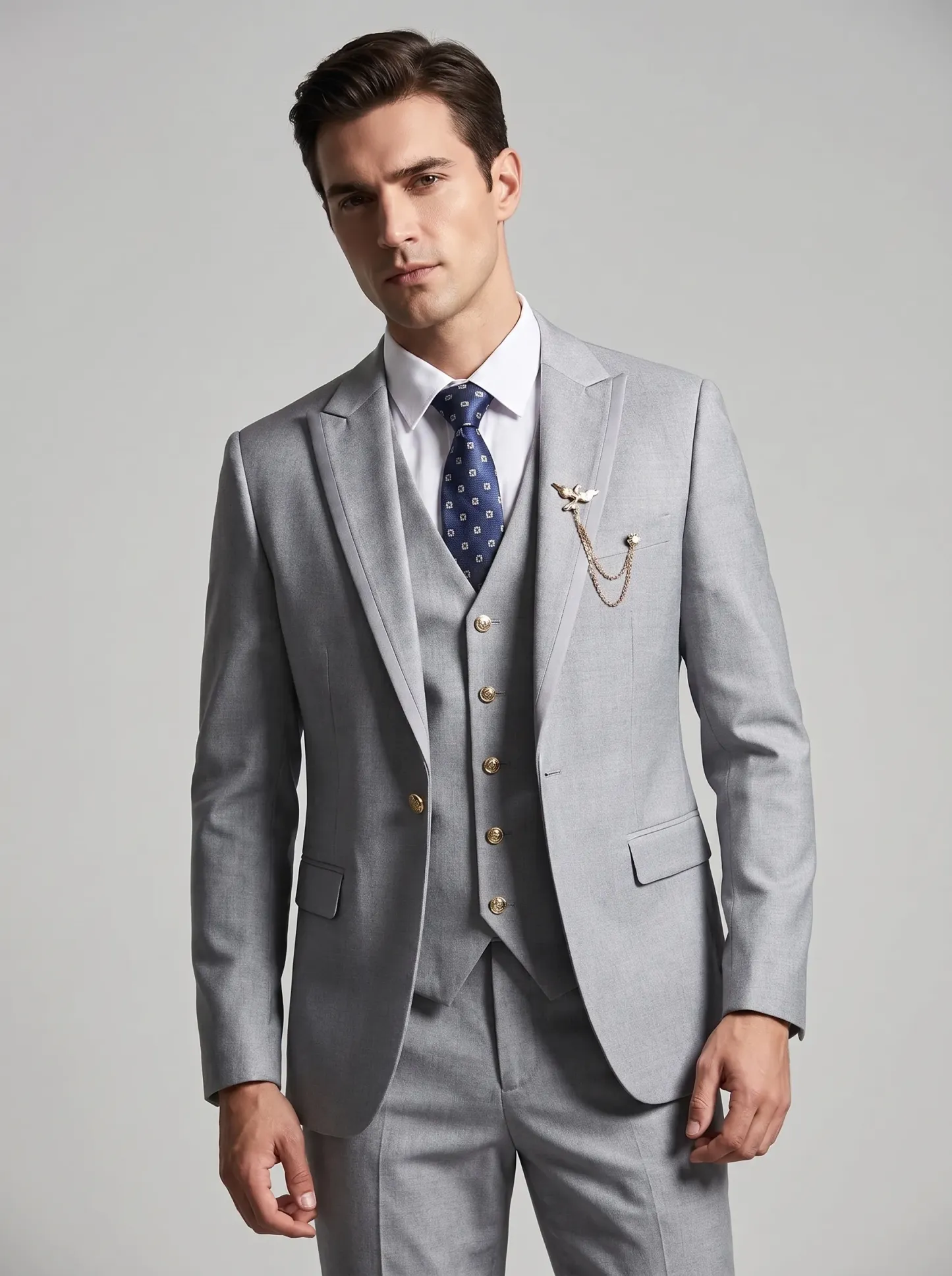 Men's Black 3-Piece Peak Lapel Tuxedo Suit | One-Button Slim Fit Prom Suit