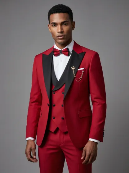 Royal Blue Slim Fit 3-Piece Peak Lapel Suit | Men's Prom & Wedding Tuxedo
