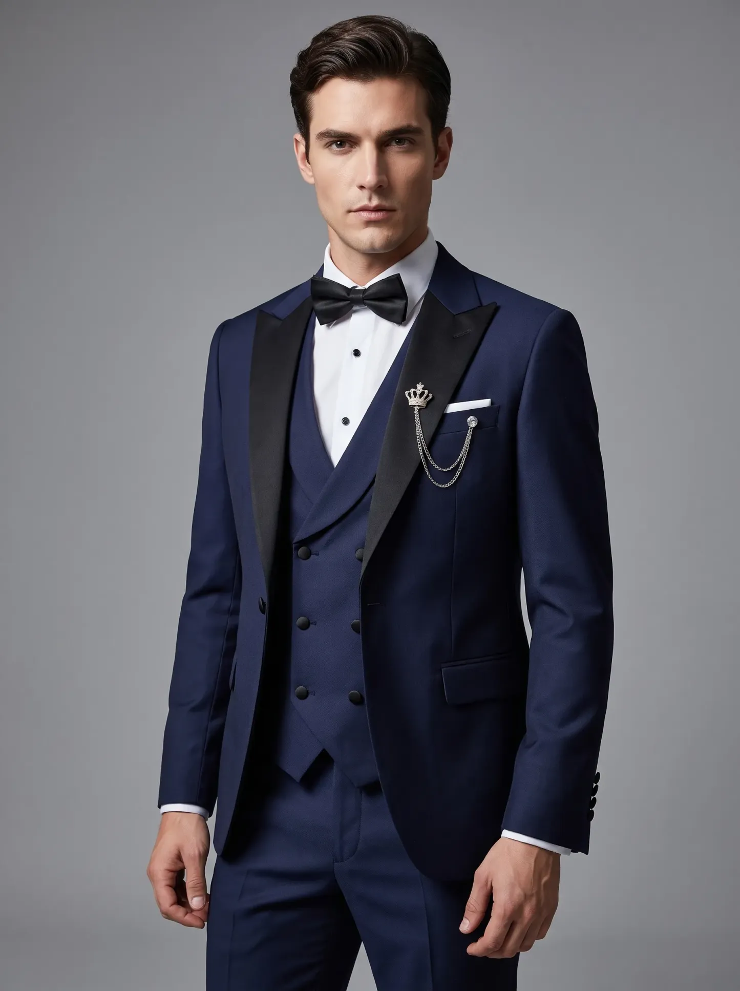 Royal Blue Slim Fit 3-Piece Peak Lapel Suit | Men's Prom & Wedding Tuxedo