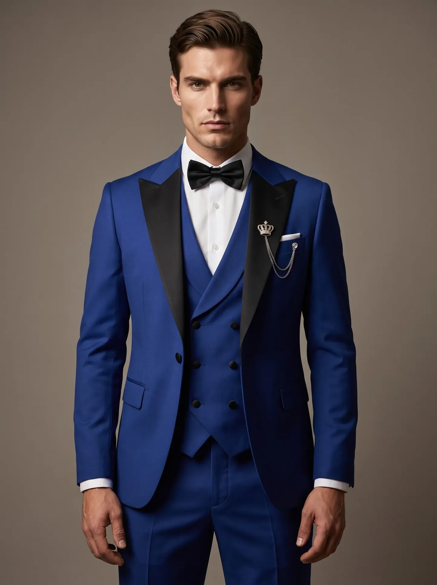 Royal Blue Slim Fit 3-Piece Peak Lapel Suit | Men's Prom & Wedding Tuxedo