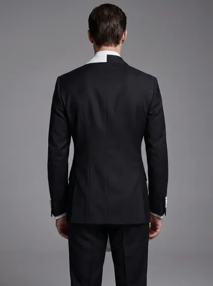 Men's Black 2-Piece Notch Lapel Prom Suit | Classic One-Button Formal Suit