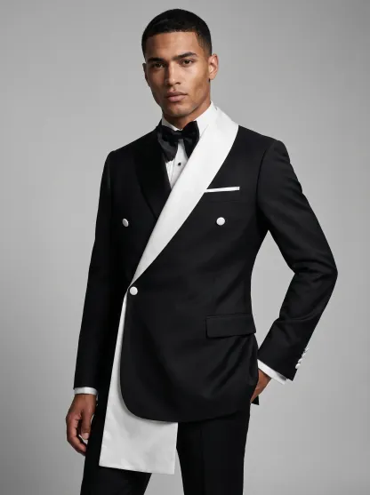 Men's Black 2-Piece Notch Lapel Prom Suit | Classic One-Button Formal Suit