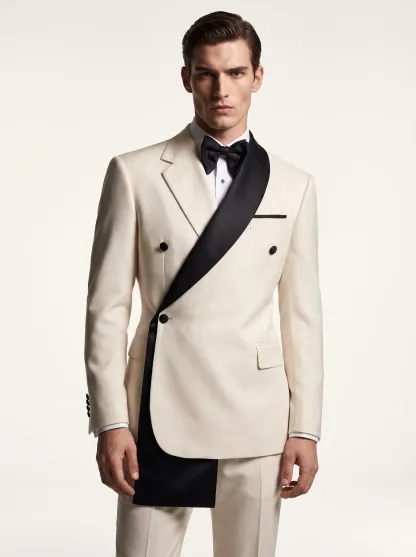 Men's Black 2-Piece Notch Lapel Prom Suit | Classic One-Button Formal Suit
