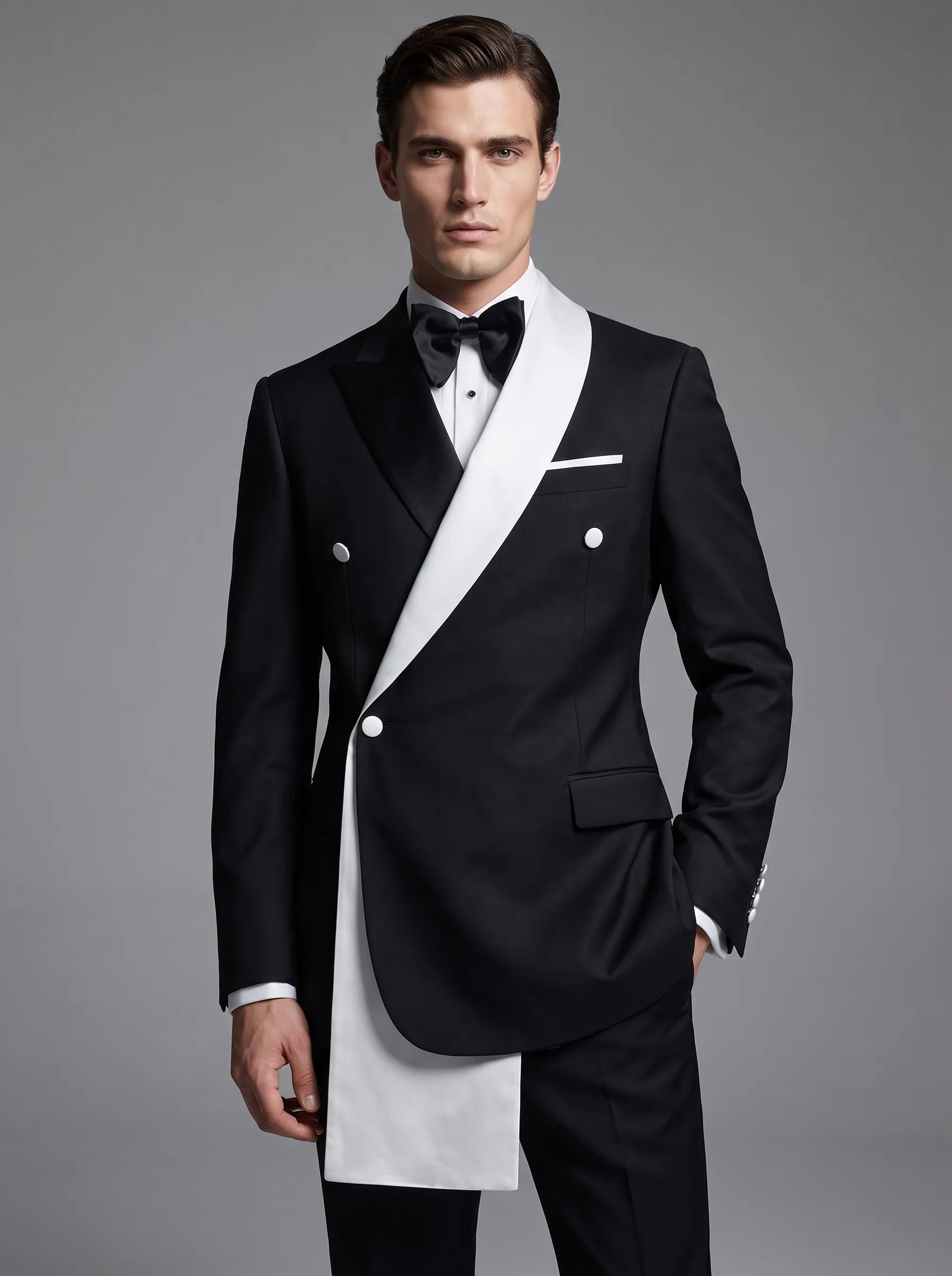 Men's Black 2-Piece Notch Lapel Prom Suit | Classic One-Button Formal Suit