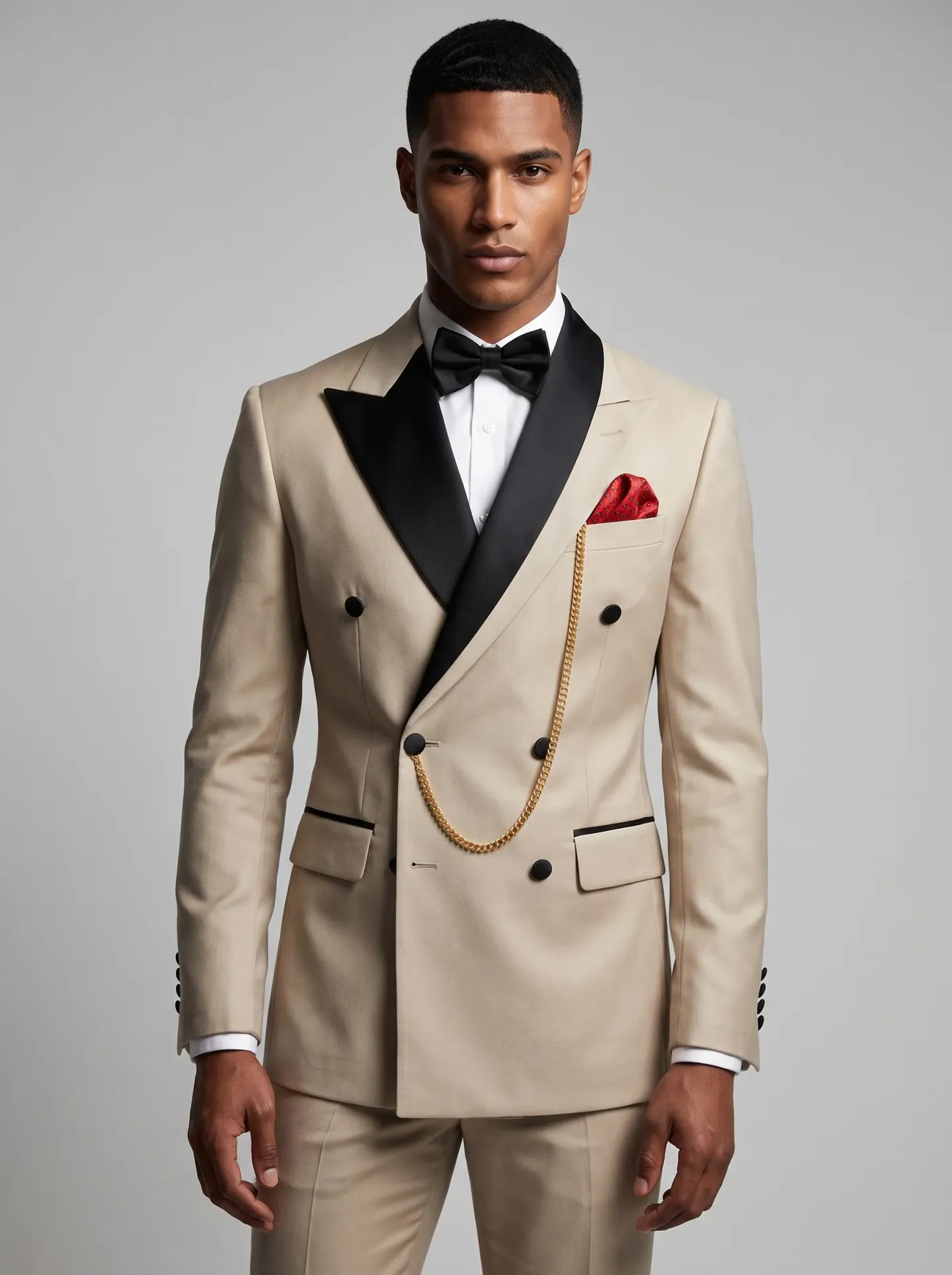 Slim Fit 2-Piece Khaki Peak Lapel Men's Suit | Modern Prom & Summer Formal Suit