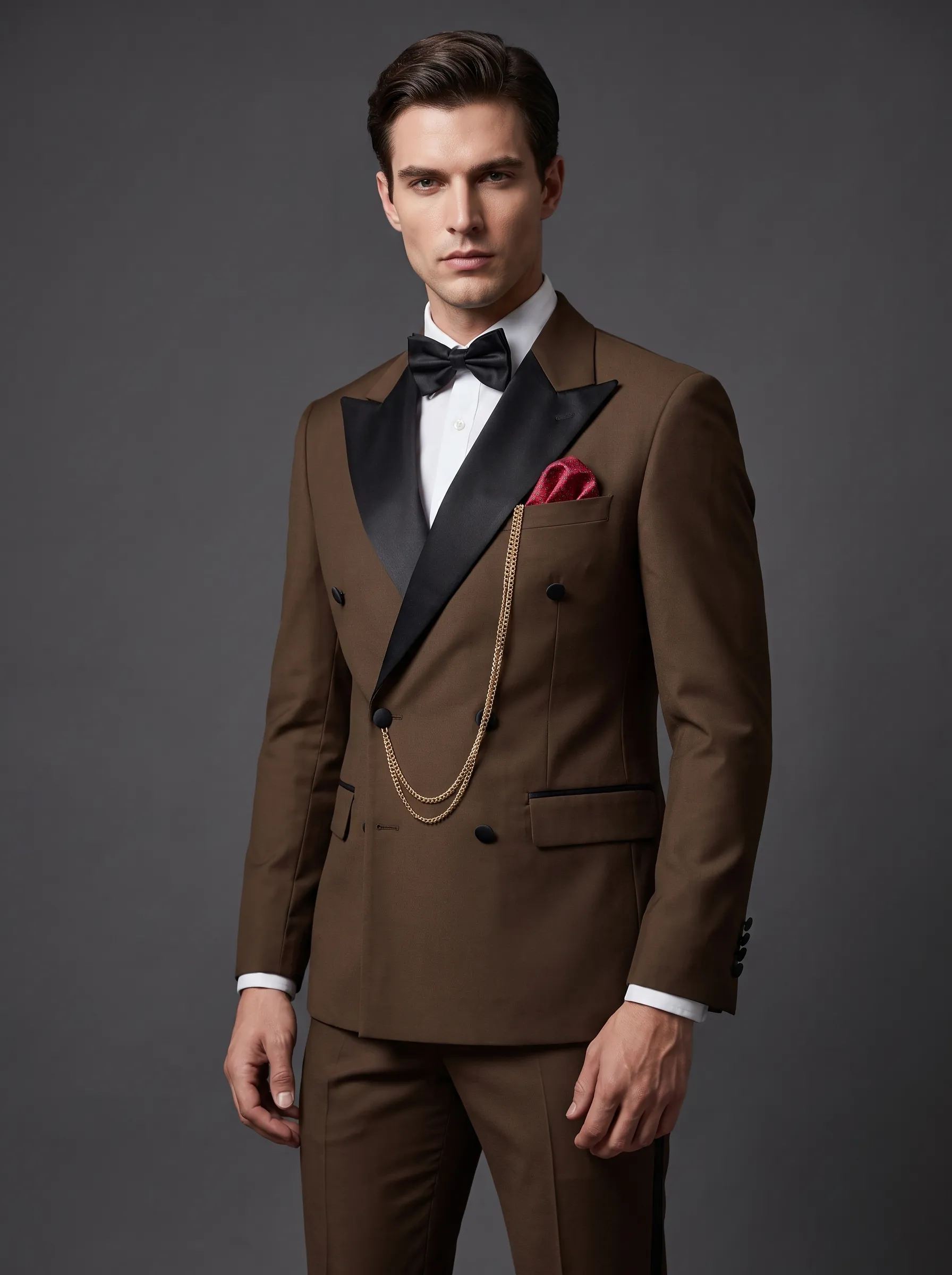 Slim Fit 2-Piece Khaki Peak Lapel Men's Suit | Modern Prom & Summer Formal Suit