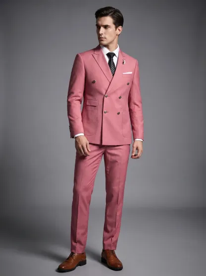 Men's Black Double-Breasted 2-Piece Suit | Peaked Lapel Prom Tuxedo