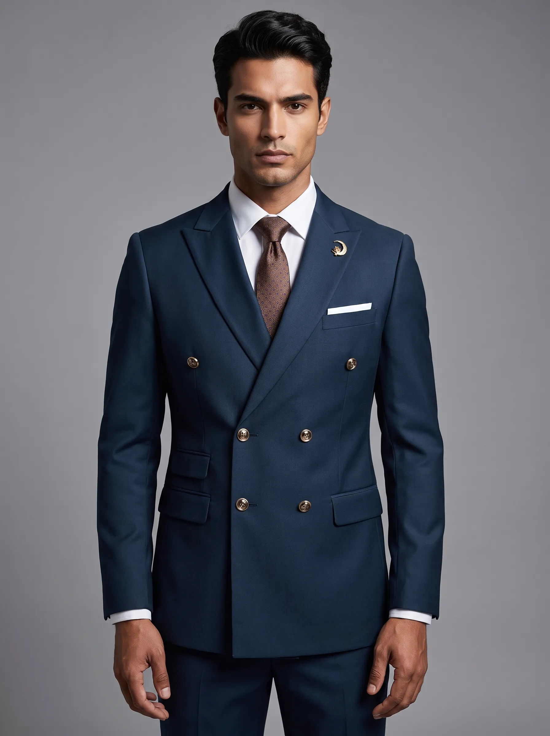 Men's Black Double-Breasted 2-Piece Suit | Peaked Lapel Prom Tuxedo