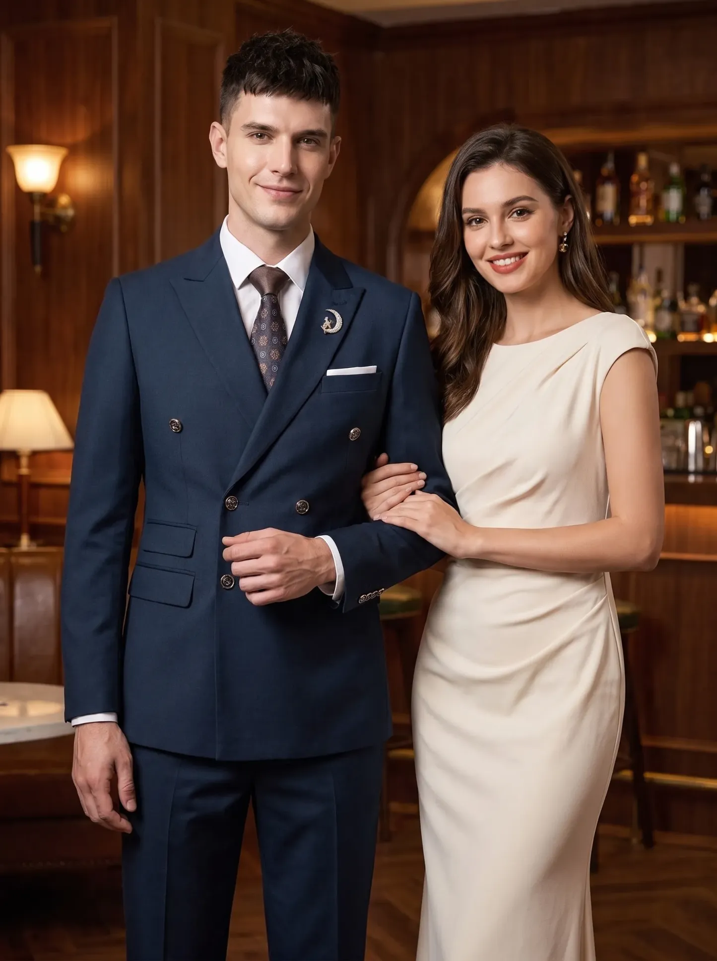 Men's Black Double-Breasted 2-Piece Suit | Peaked Lapel Prom Tuxedo