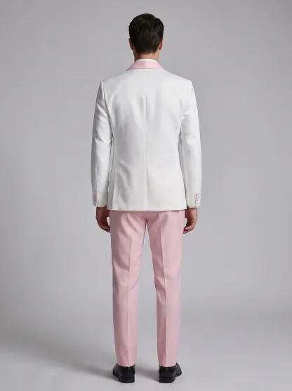 Men's Light Pink 3-Piece Shawl Lapel Prom Suit | Modern Tuxedo Set