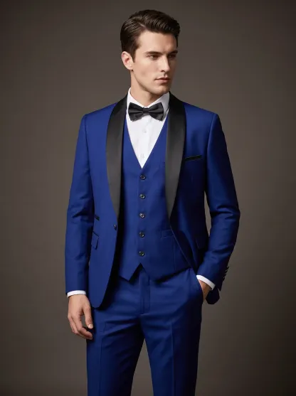 Men's Light Blue 3-Piece Shawl Lapel Tuxedo | Powder Blue Prom Suit