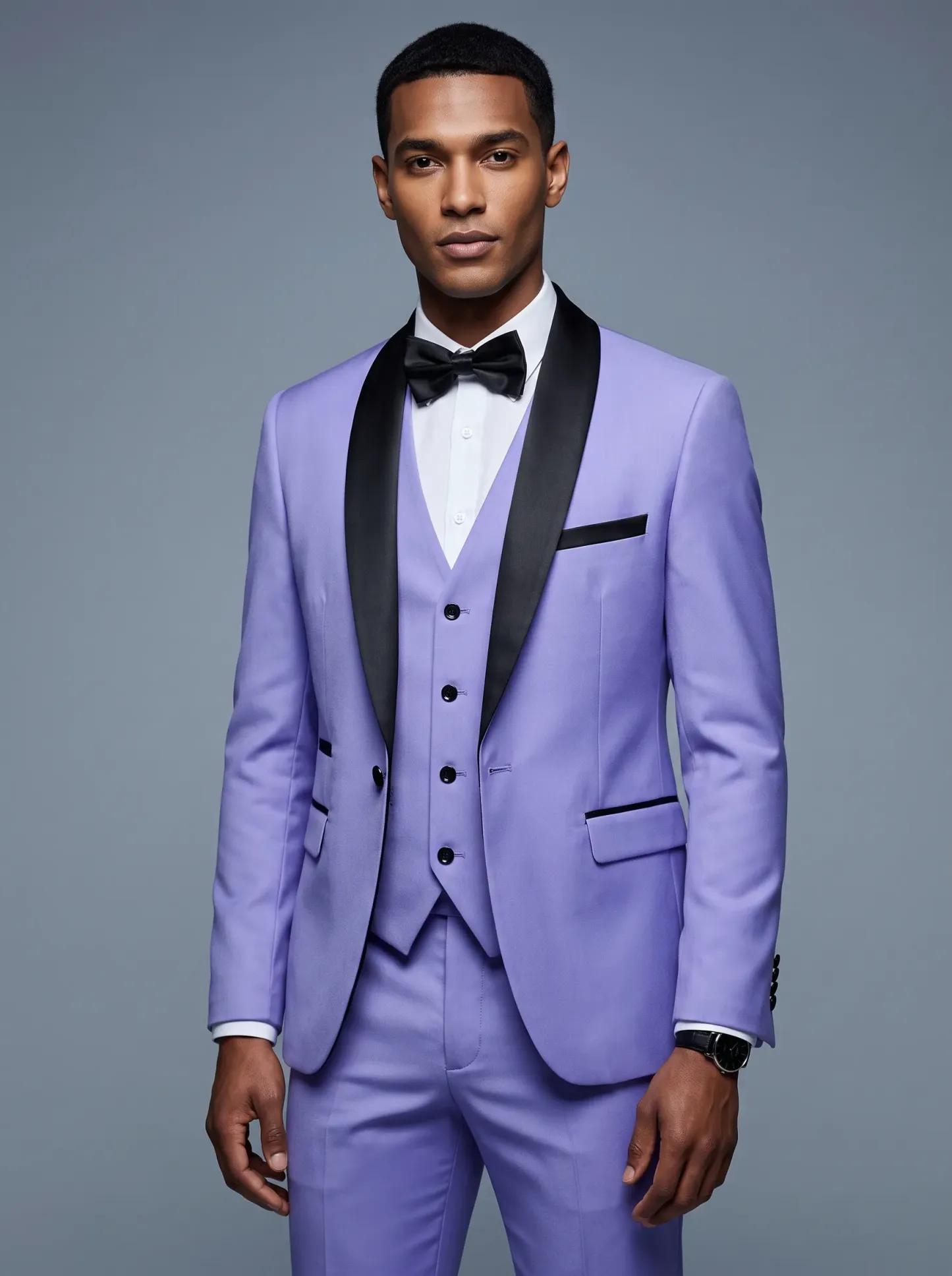 Men's Light Blue 3-Piece Shawl Lapel Tuxedo | Powder Blue Prom Suit