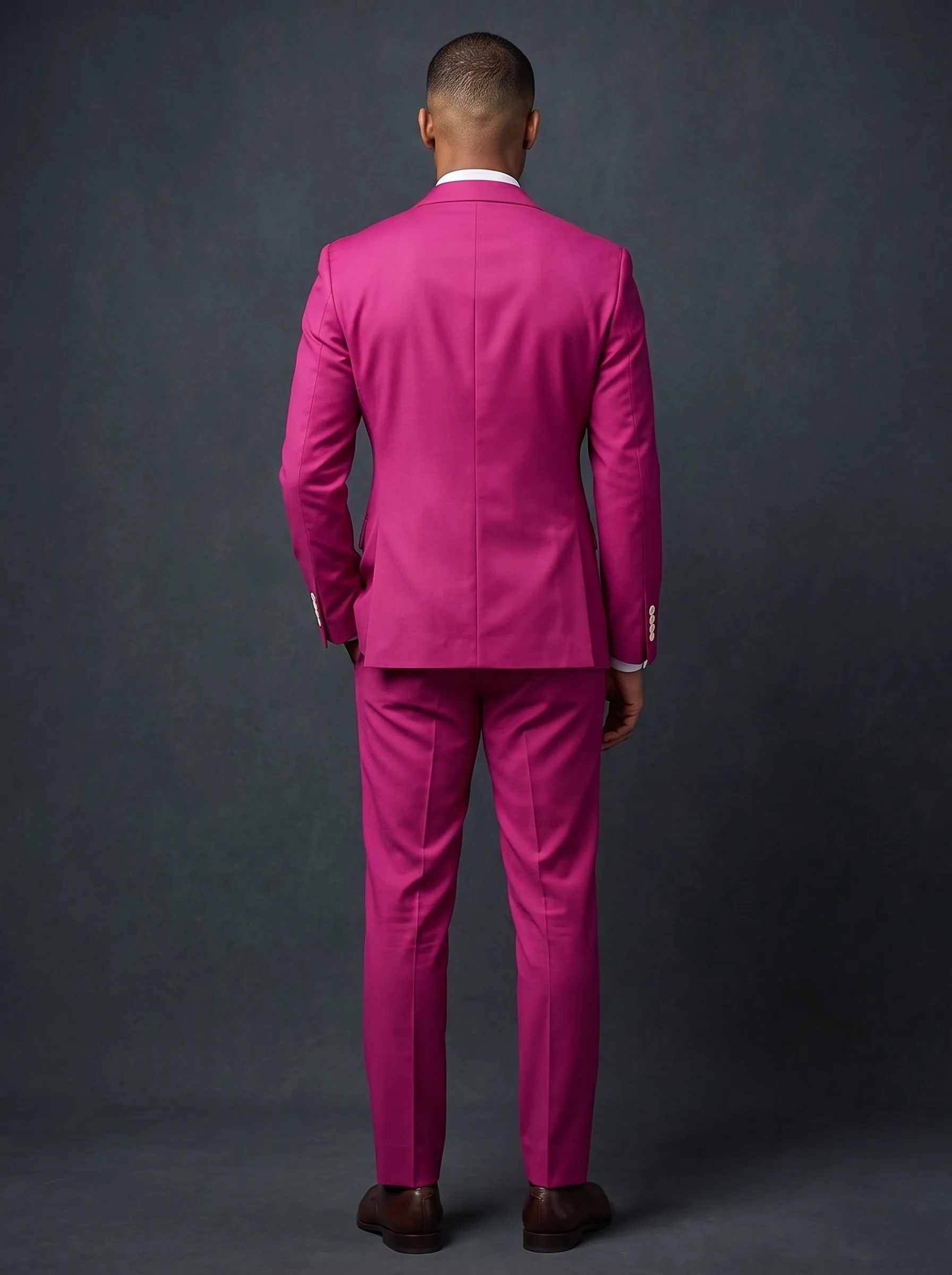 Men's Hot Pink Double-Breasted 2-Piece Prom Suit | Bold Statement Tuxedo