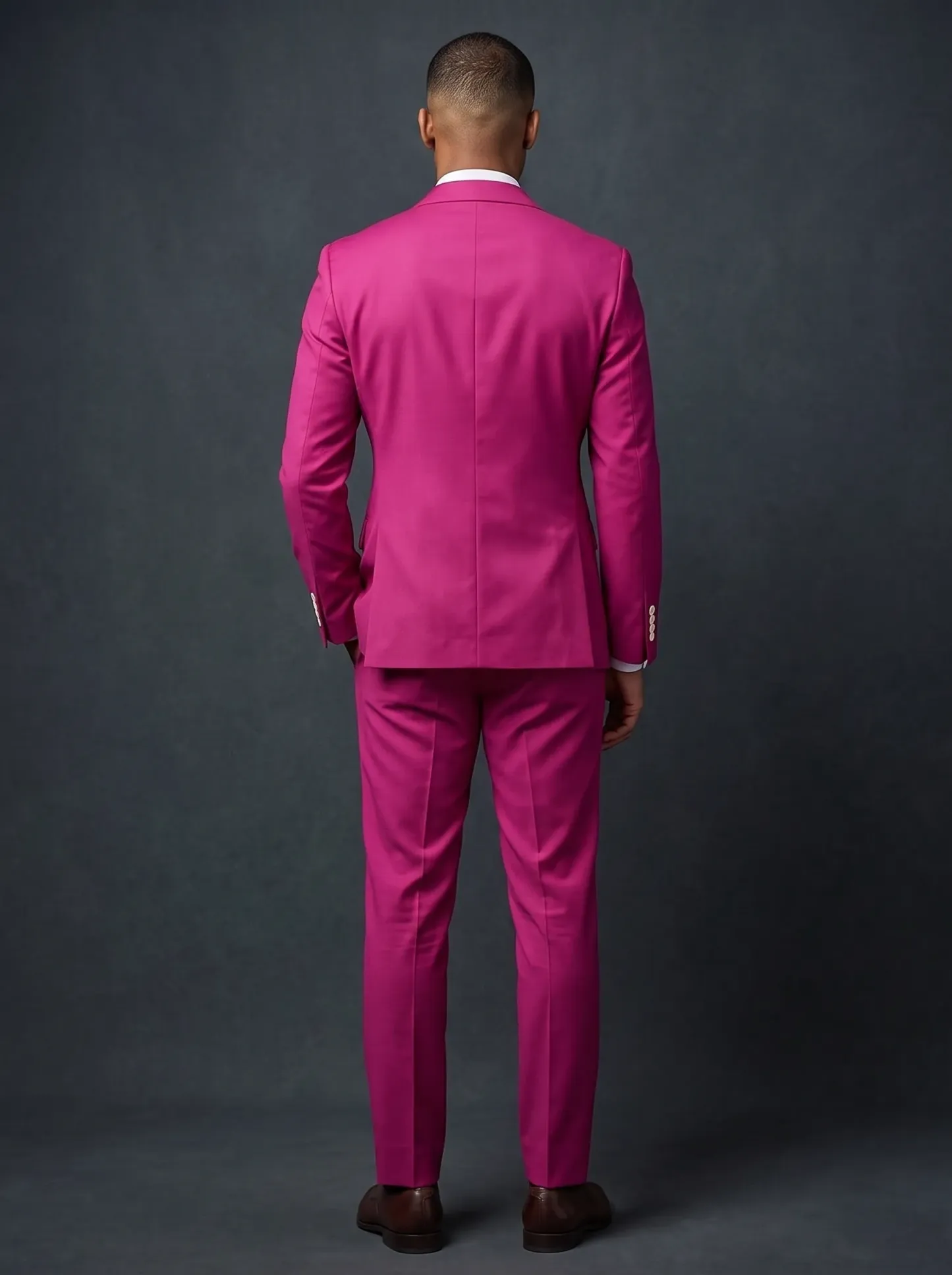 Men's Hot Pink Double-Breasted 2-Piece Prom Suit | Bold Statement Tuxedo