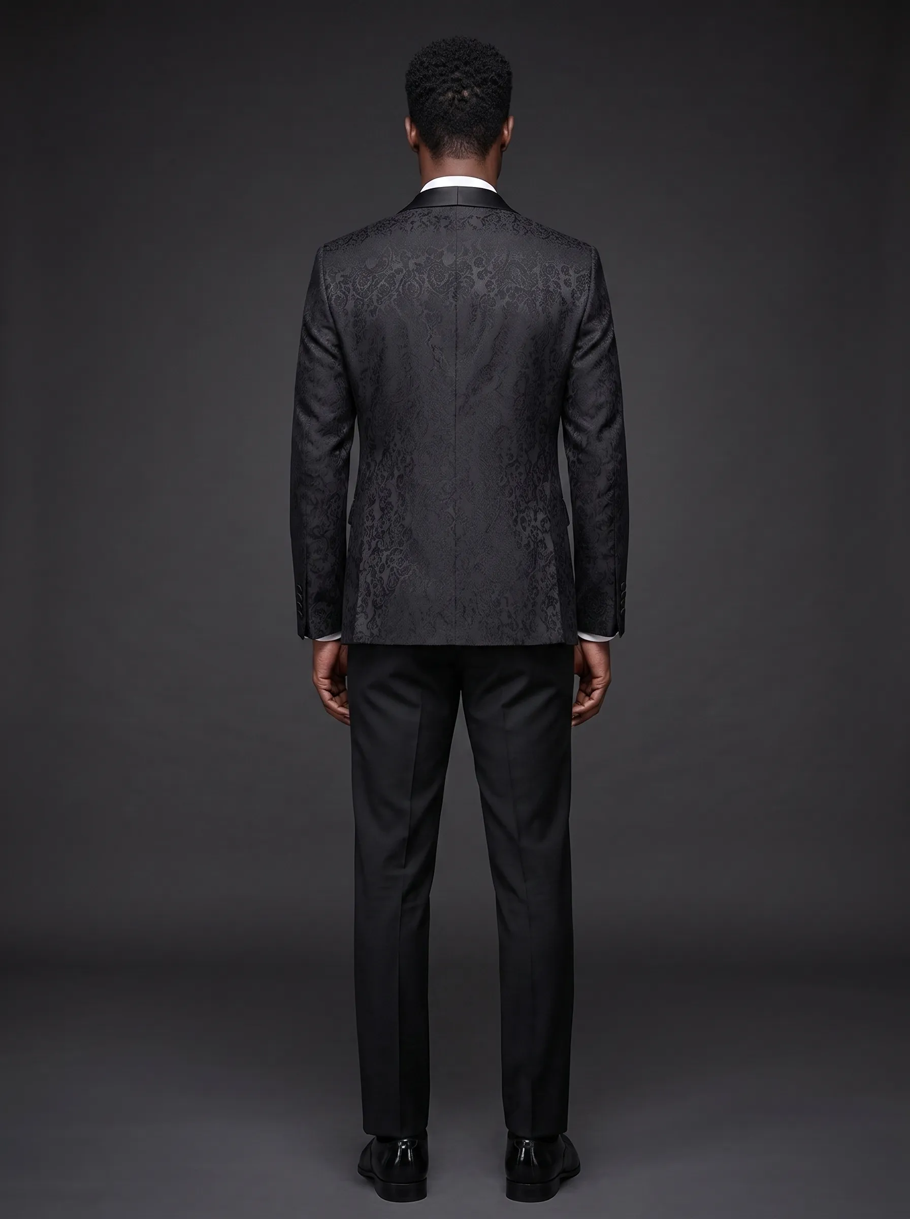 Black Shawl Lapel One-Button 3-Piece Men's Suit | Classic Prom Tuxedo