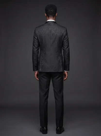 Black Shawl Lapel One-Button 3-Piece Men's Suit | Classic Prom Tuxedo