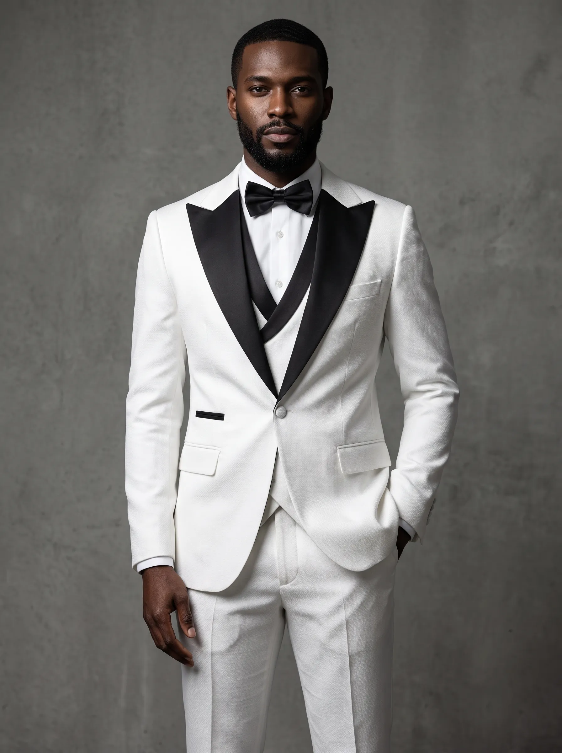 Men's Black & Grey 3-Piece Peak Lapel Suit | One-Button Formal Tuxedo