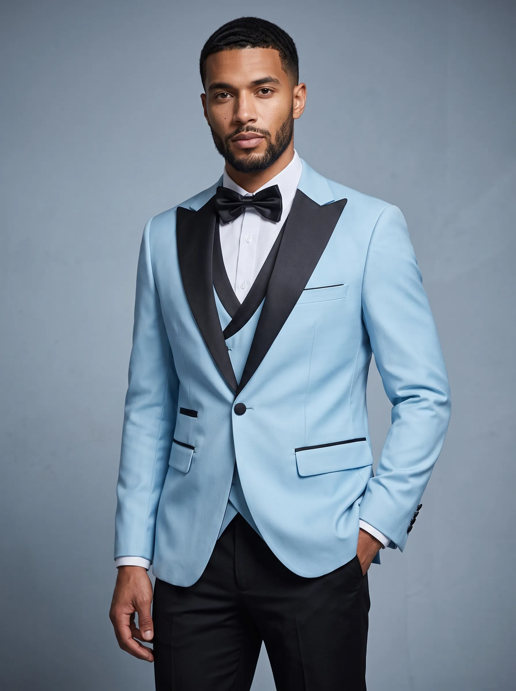 Men's Black & Grey 3-Piece Peak Lapel Suit | One-Button Formal Tuxedo